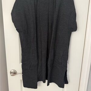Athleta Charcoal Open Front Cardigan